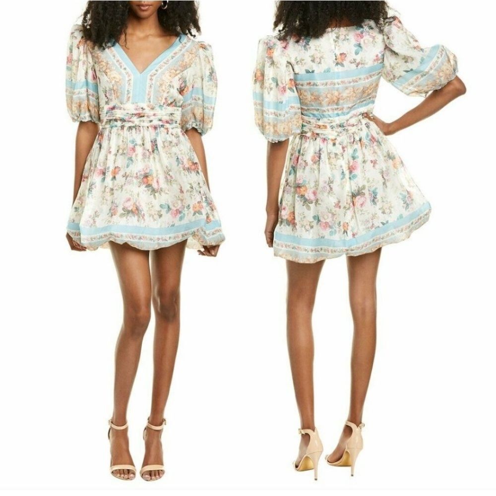 AMUR Elise Silk Mini Dress